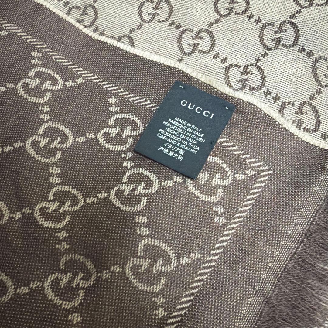 GUCCI マフラー　ストール　ブラウン