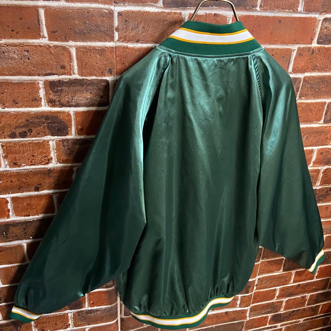 90s アスレチックス MLB スタジャン ナイロンジャケット メジャー 古着