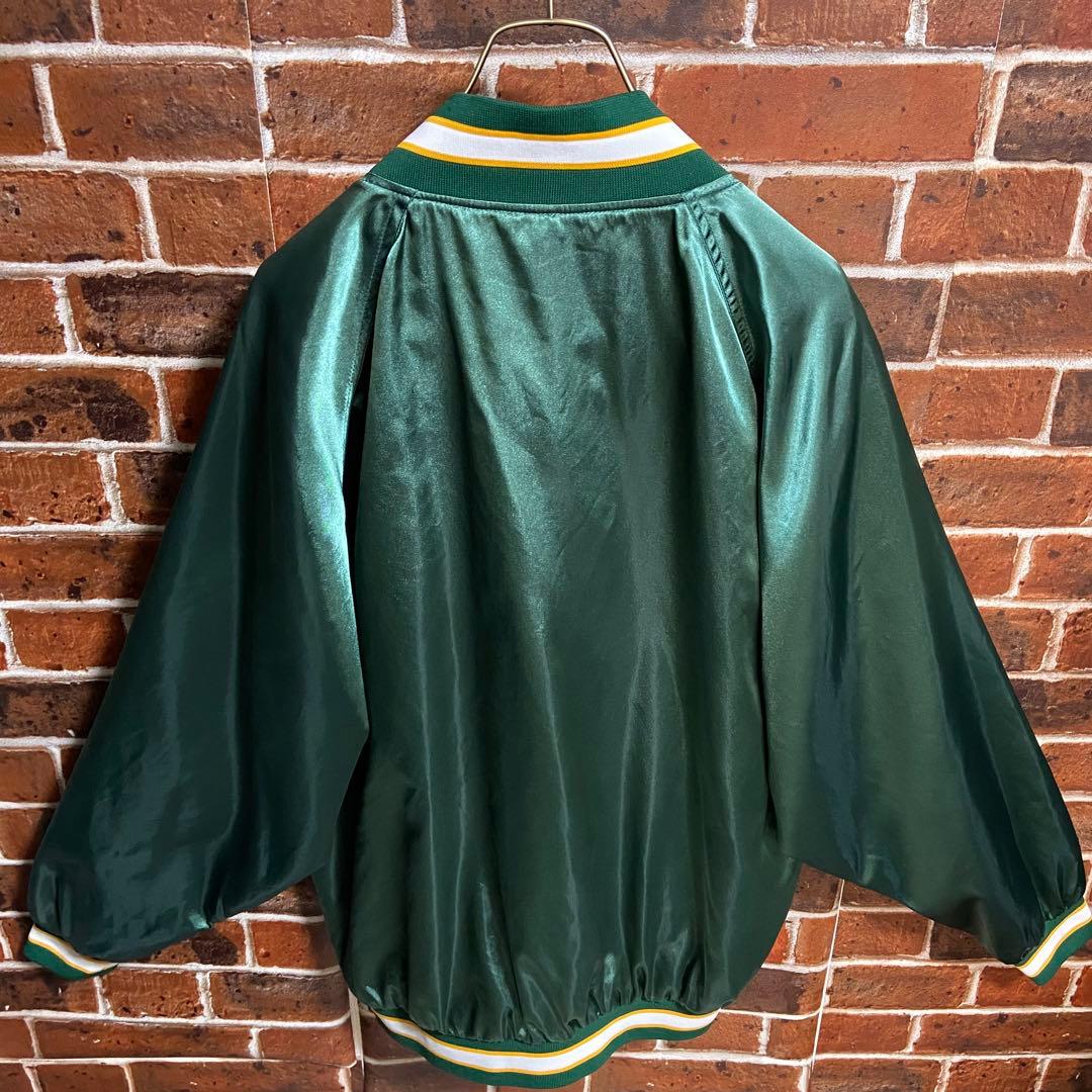 90s アスレチックス MLB スタジャン ナイロンジャケット メジャー 古着