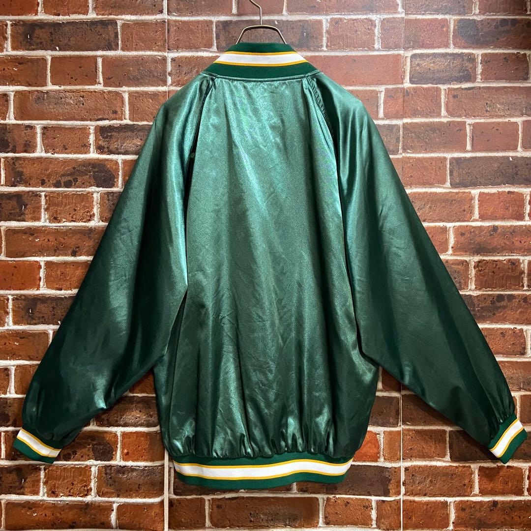 90s アスレチックス MLB スタジャン ナイロンジャケット メジャー 古着