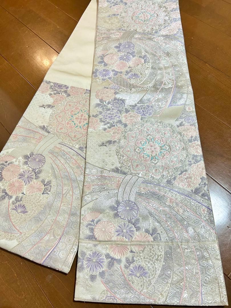 美品　水色　汕頭刺繍　正絹訪問着　フルセット4点　卒業式　入学式　七五三
