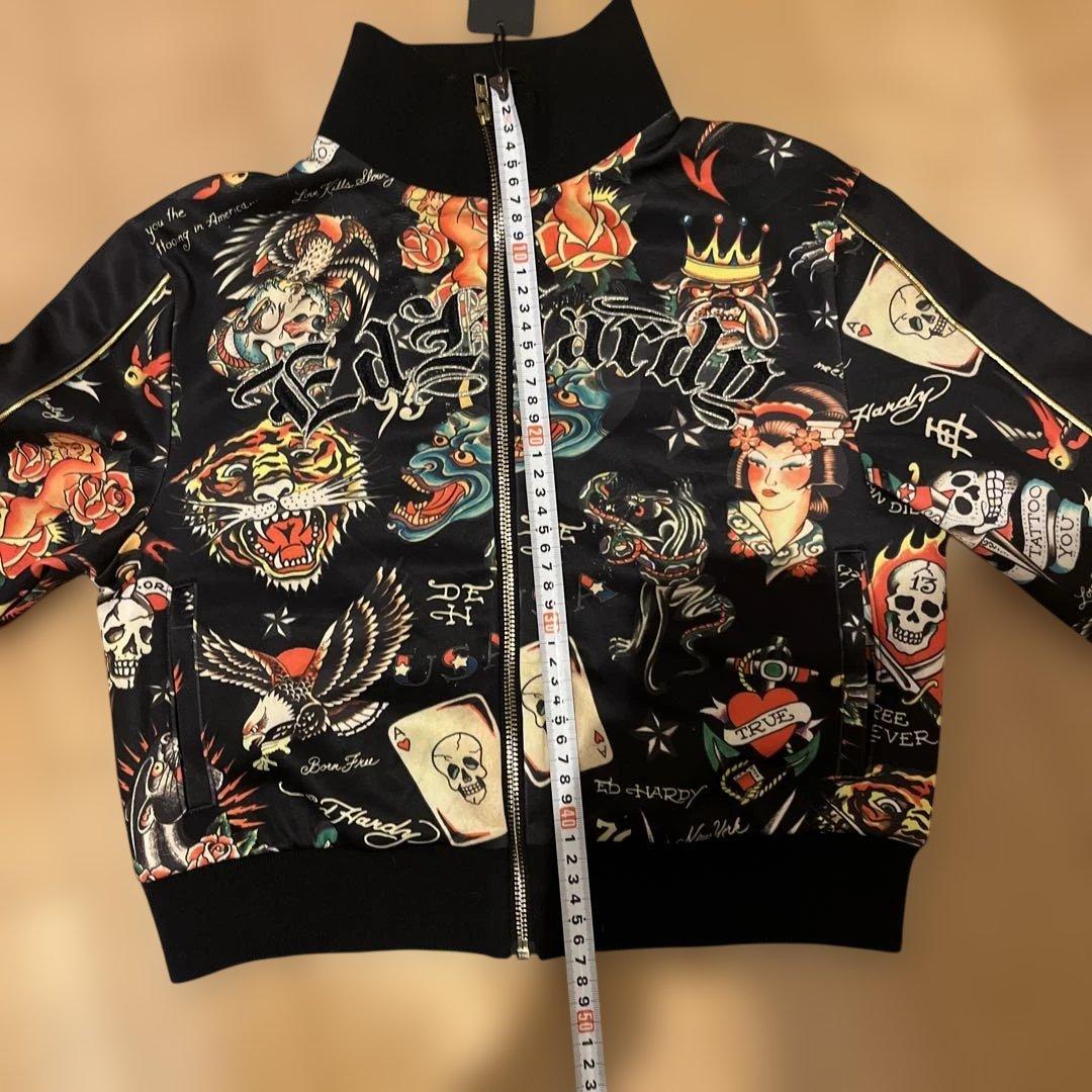 Ed Hardy タトゥー柄 ジップアップパーカー M