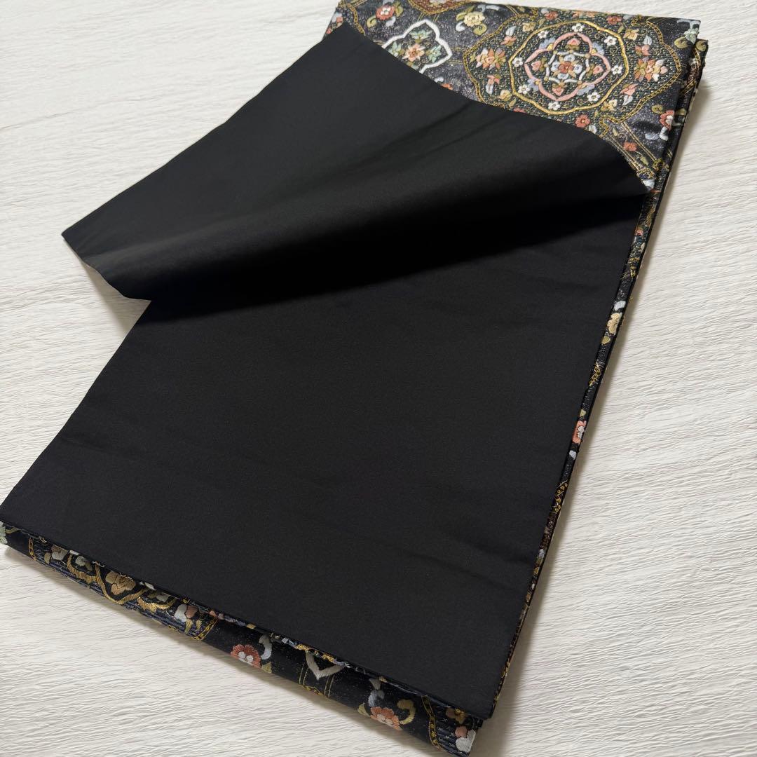 蘇州 汕頭 刺繍 菱華文 金糸 袋帯 正絹