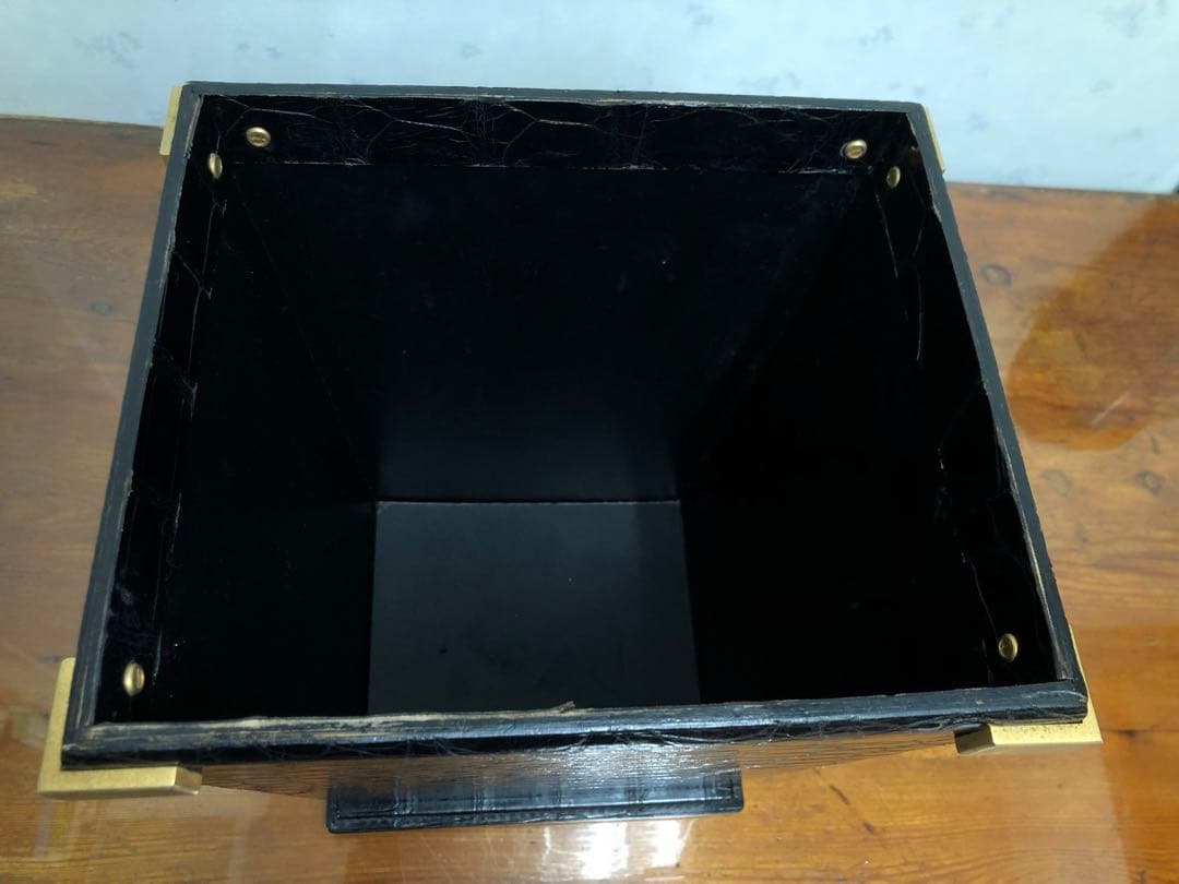 Marius Patte マリウスパット クロコダイル革 ダストボックス ゴミ箱