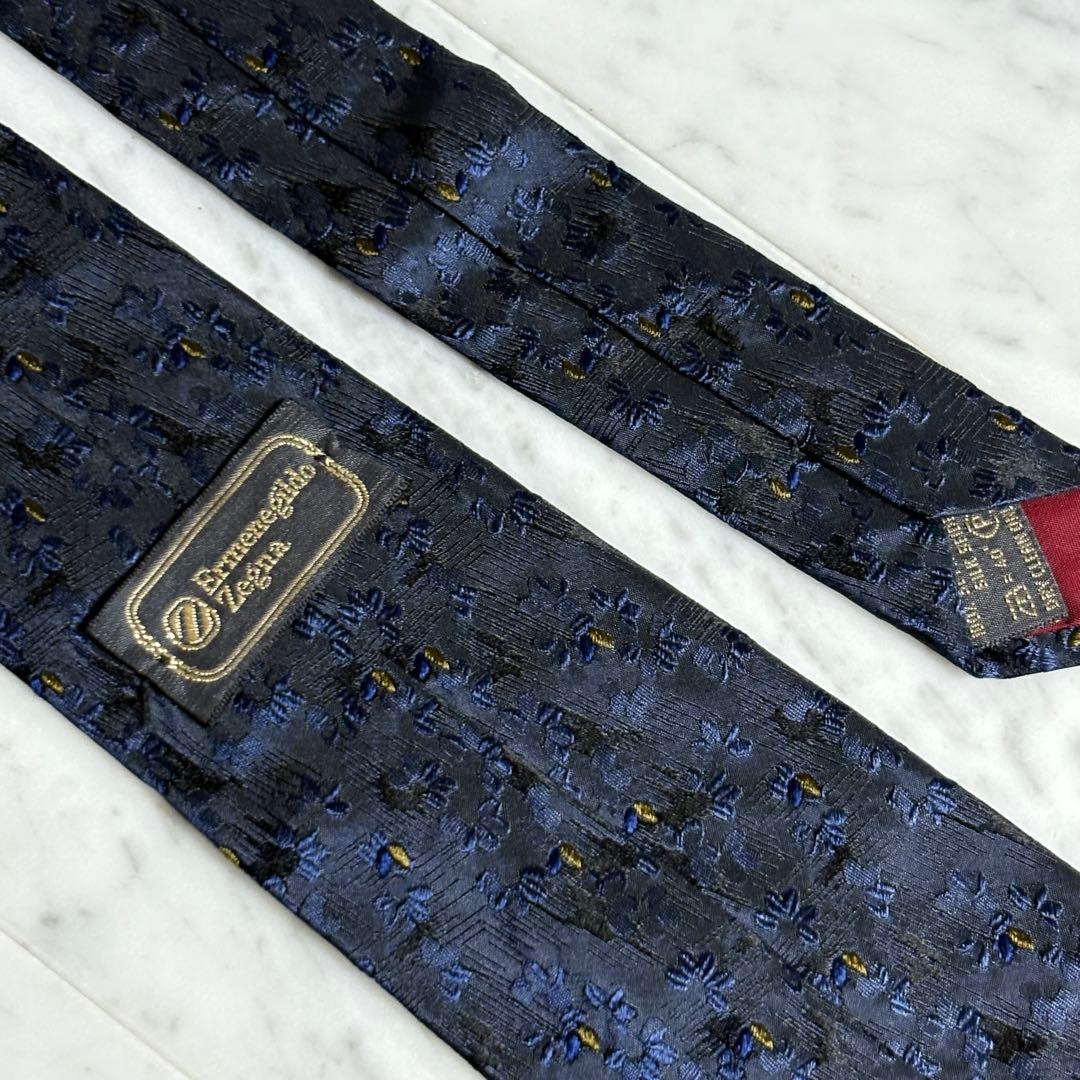 Ermenegildo Zegna ネクタイ ダークネイビー 花柄系