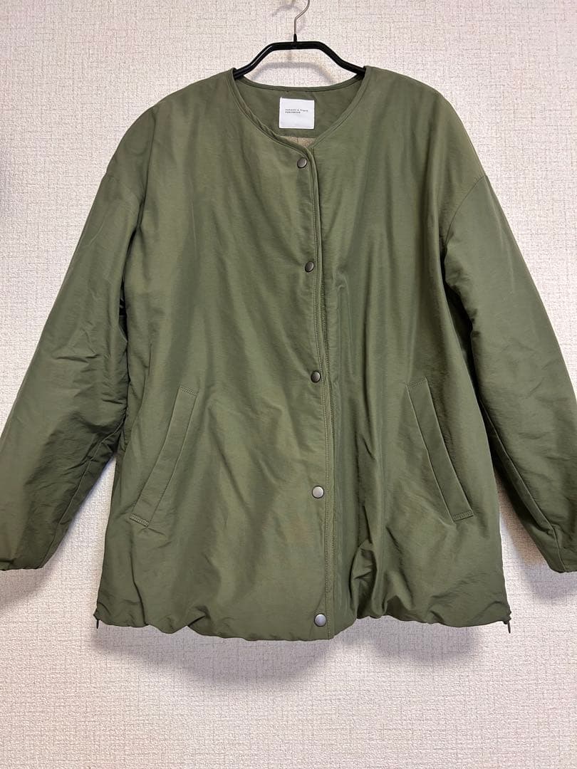 「ふんわり軽くてあったかい」洗えるショート丈コート　カーキ