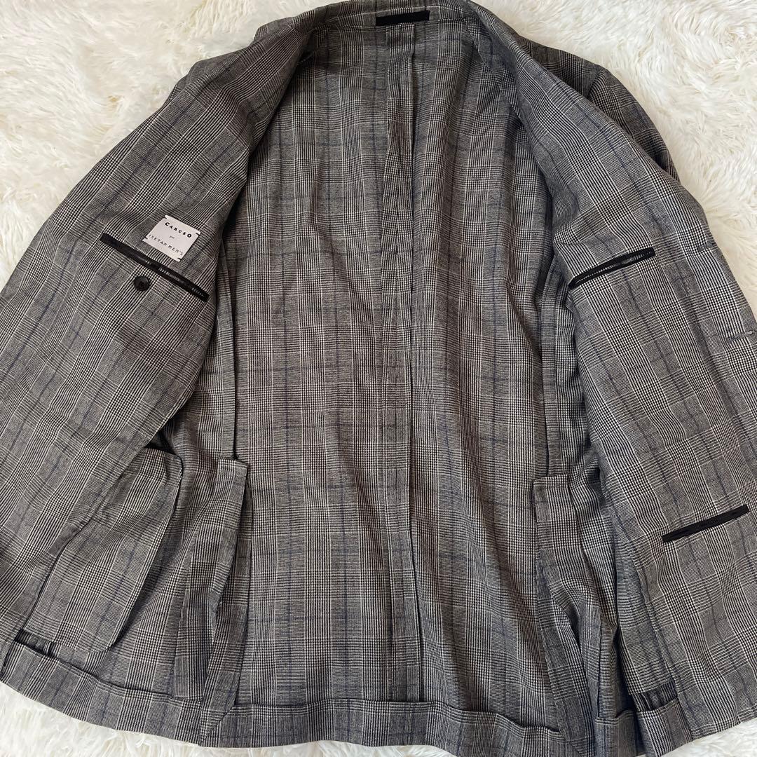 土日限定お値下げ！極美品✨caruso カルーゾ　チェック柄スーツ
