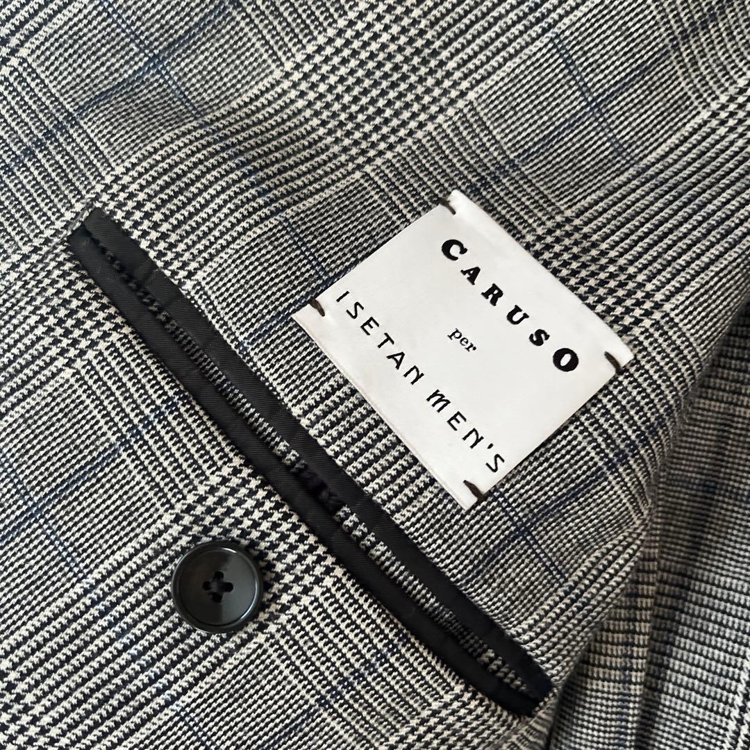 土日限定お値下げ！極美品✨caruso カルーゾ　チェック柄スーツ