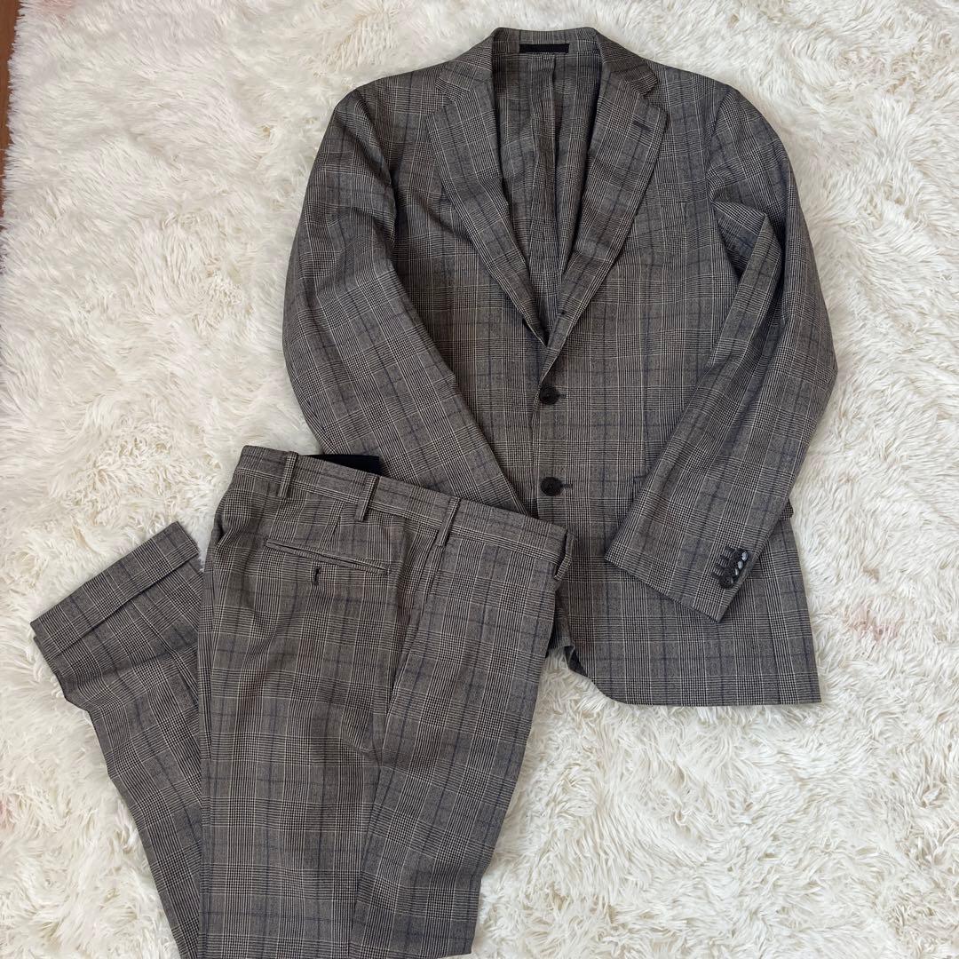 土日限定お値下げ！極美品✨caruso カルーゾ　チェック柄スーツ