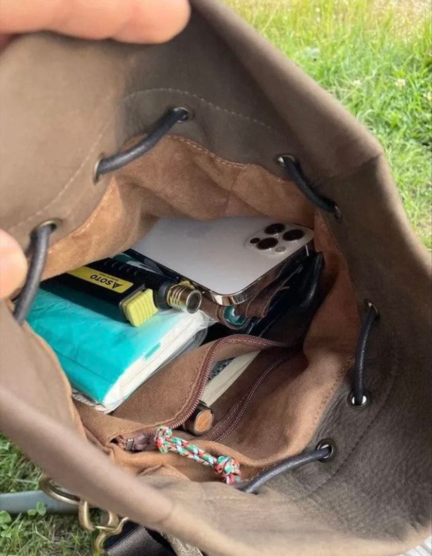 新品未使用 エゾ鹿革レザーバッグ ミニショルダーバッグ ROKUBO 一生モノ