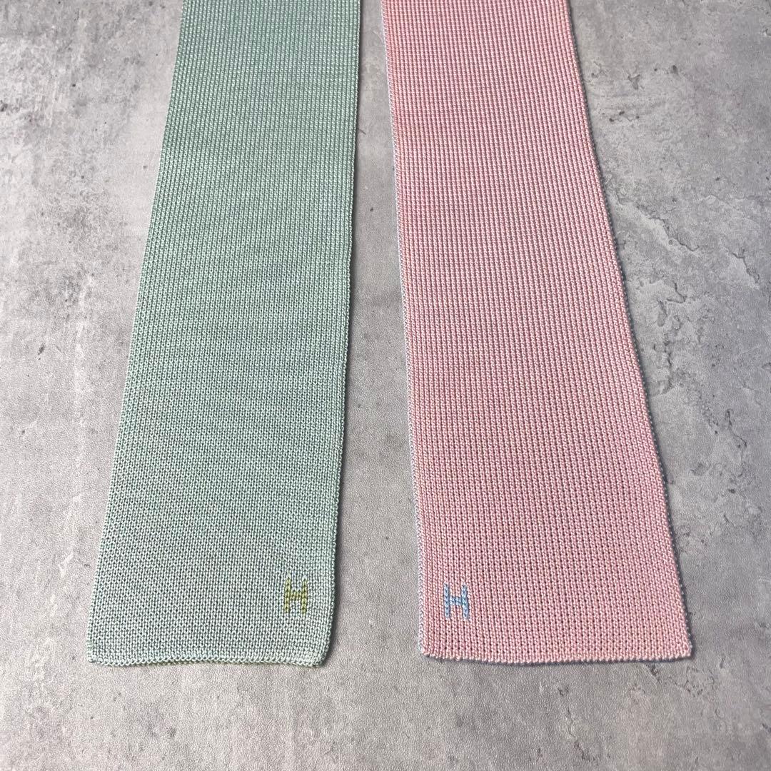 美品 HERMES エルメス キャトルタン 4way ニットタイ ネクタイ