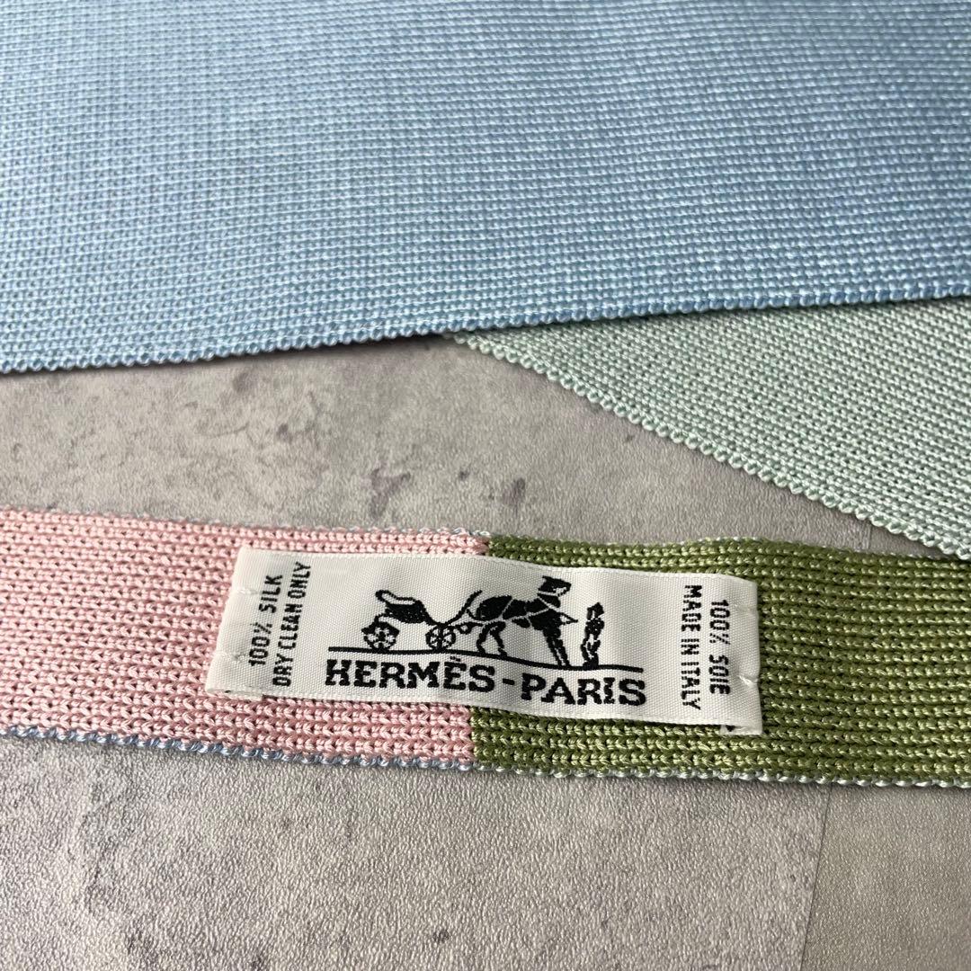 美品 HERMES エルメス キャトルタン 4way ニットタイ ネクタイ