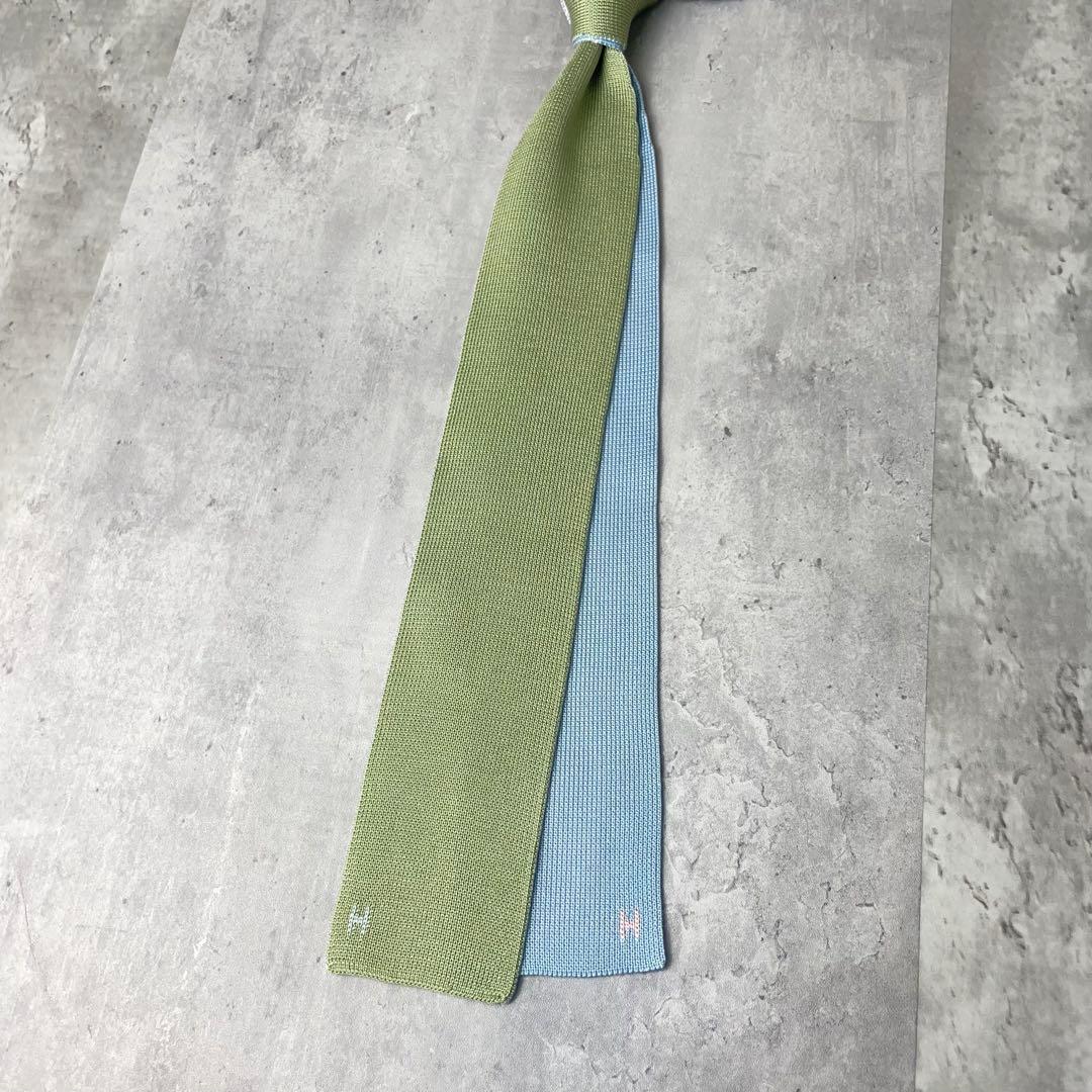 美品 HERMES エルメス キャトルタン 4way ニットタイ ネクタイ