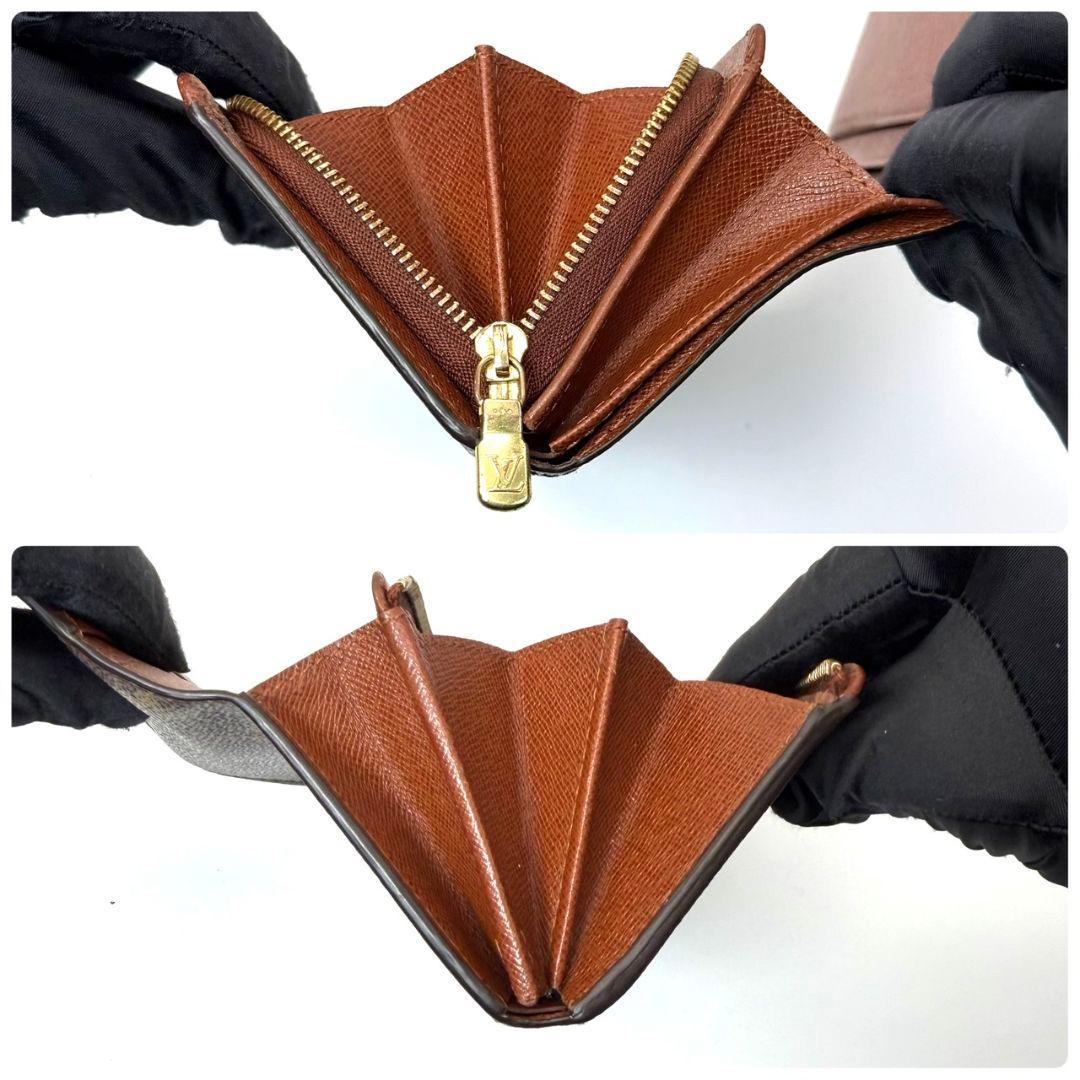 美品 ルイヴィトン モノグラム ポルトモネ ビエ トレゾール L字 財布 茶色