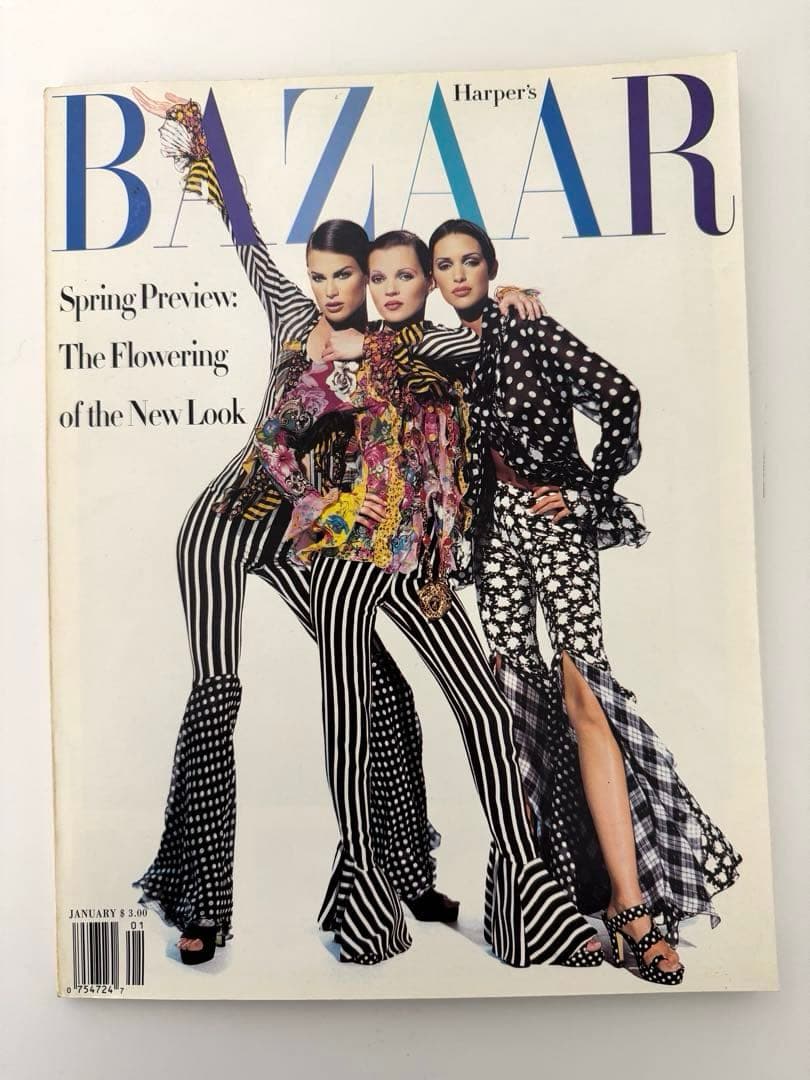 希少　Harper's BAZAAR 1991年1月号　スーパーモデル　グランジ