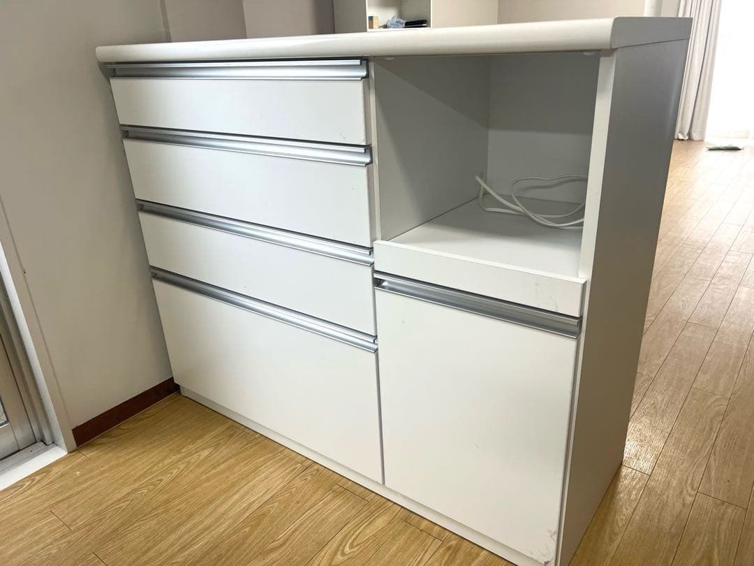 キッチンカウンター 食器棚 幅120cm 高さ100cm モイス付き 大川家具