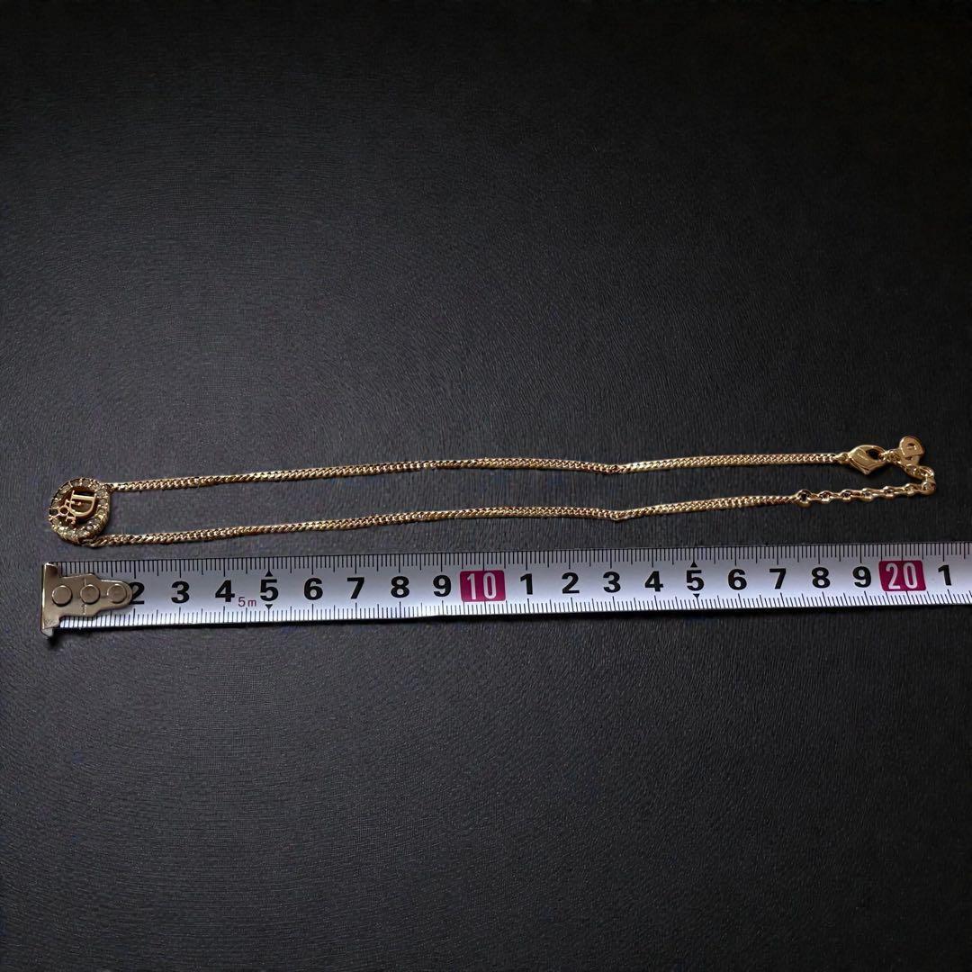 Christian Dior ネックレス　ロゴ　ゴールド　ストーン