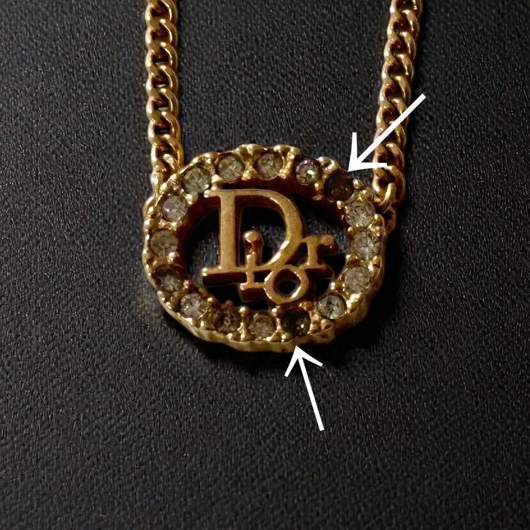 Christian Dior ネックレス　ロゴ　ゴールド　ストーン