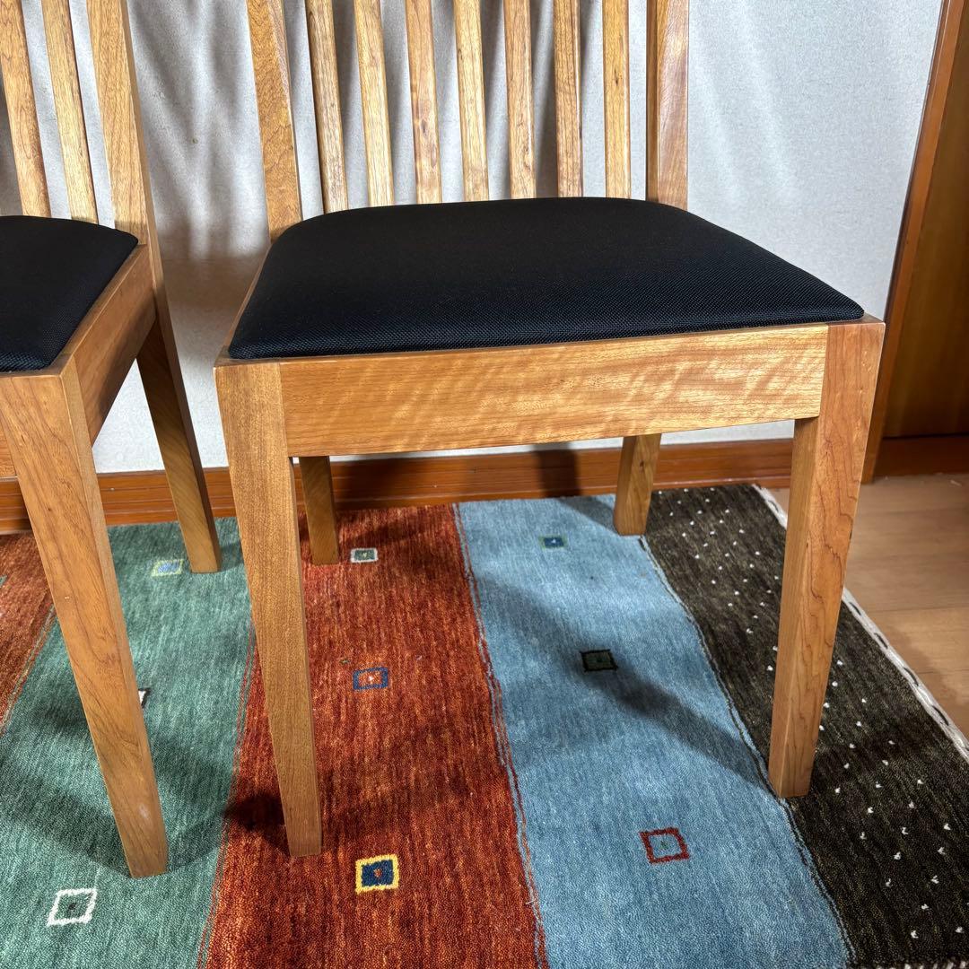 【美品】朝日木材加工 BOSCO ボスコ ダイニングチェア アームレス2脚セット