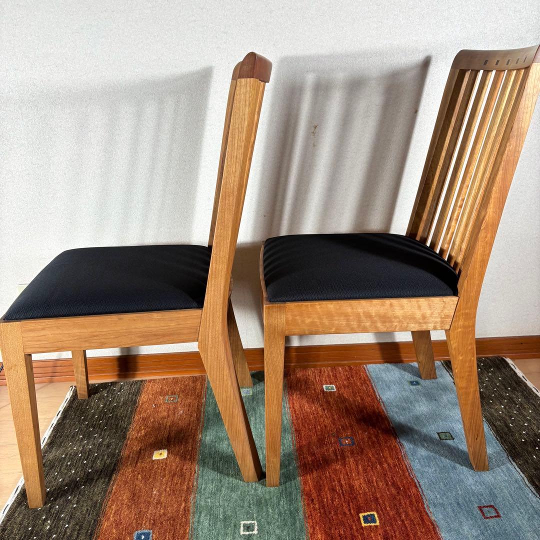 【美品】朝日木材加工 BOSCO ボスコ ダイニングチェア アームレス2脚セット