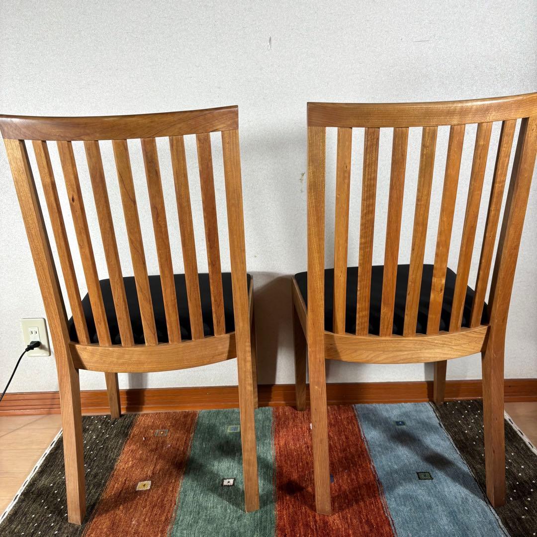 【美品】朝日木材加工 BOSCO ボスコ ダイニングチェア アームレス2脚セット