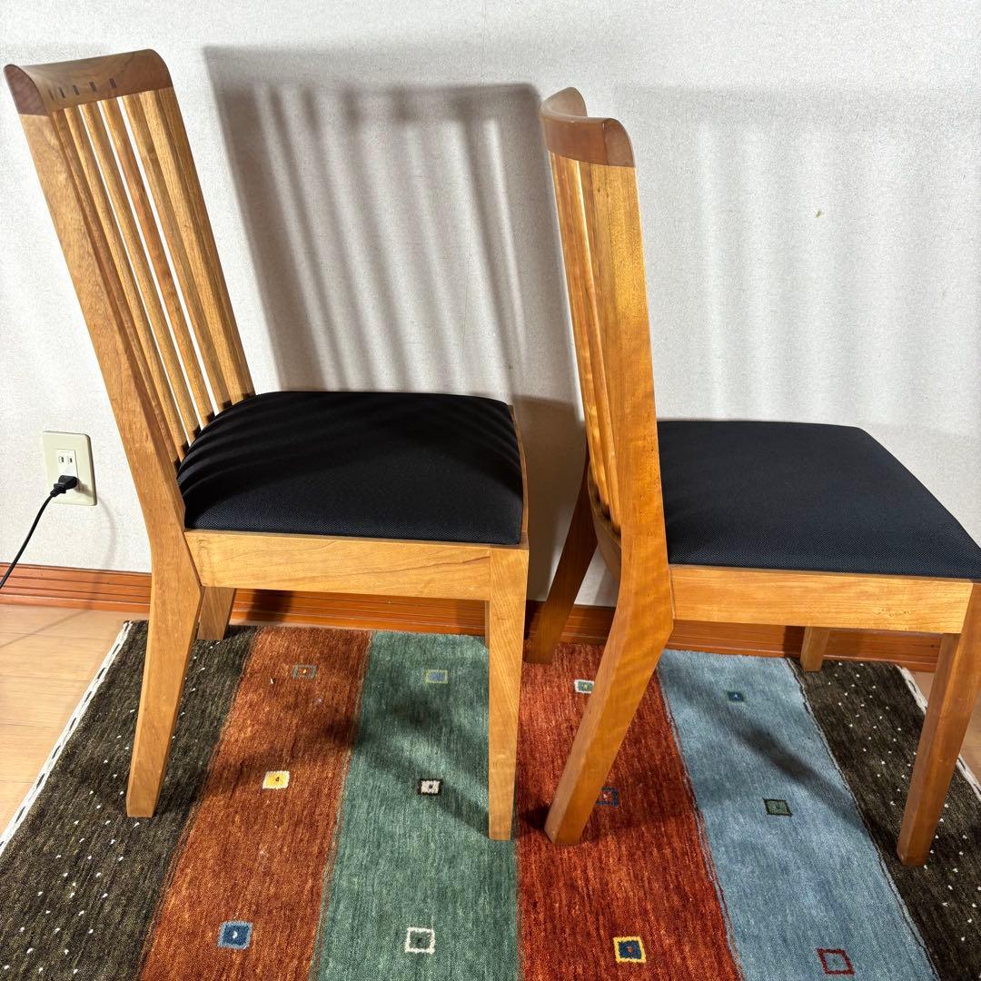 【美品】朝日木材加工 BOSCO ボスコ ダイニングチェア アームレス2脚セット