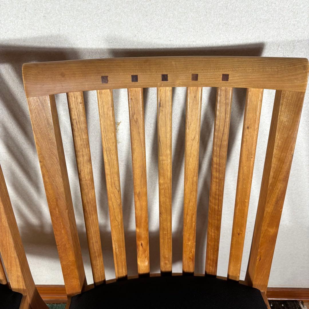 【美品】朝日木材加工 BOSCO ボスコ ダイニングチェア アームレス2脚セット