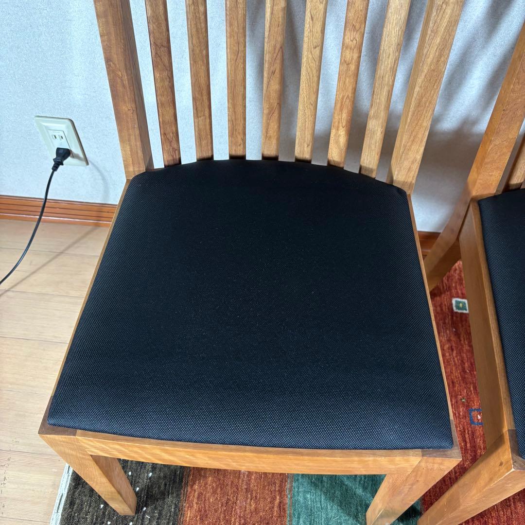 【美品】朝日木材加工 BOSCO ボスコ ダイニングチェア アームレス2脚セット