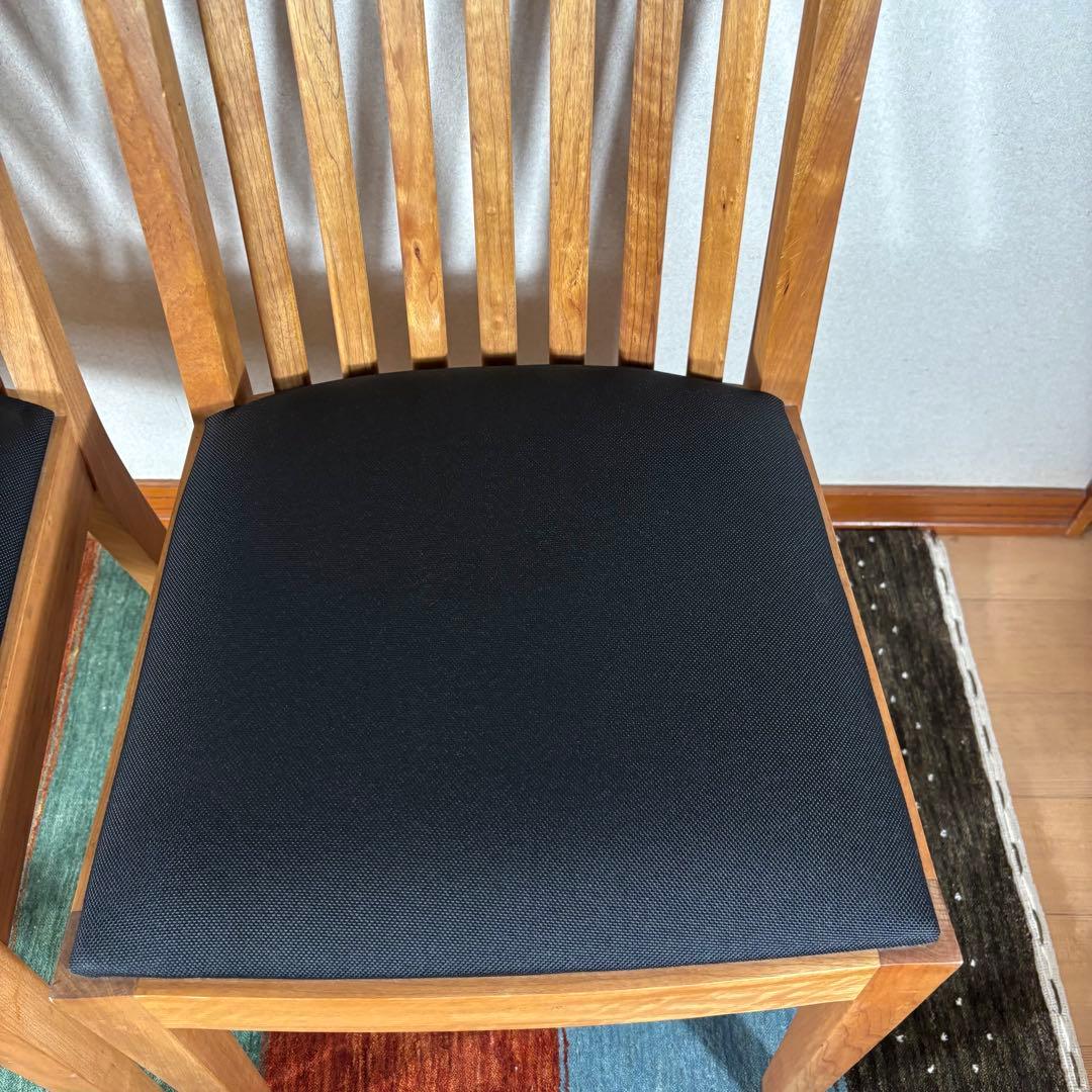 【美品】朝日木材加工 BOSCO ボスコ ダイニングチェア アームレス2脚セット