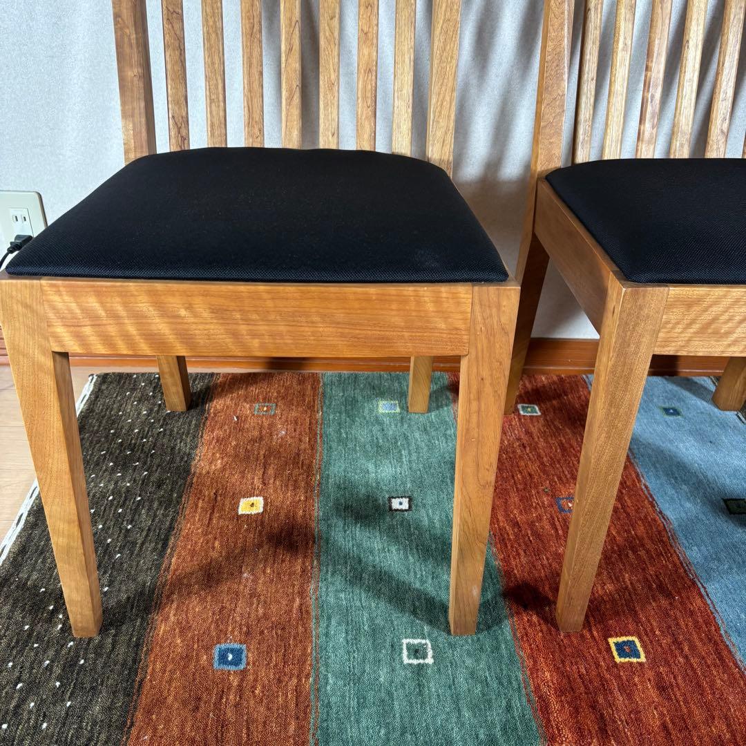 【美品】朝日木材加工 BOSCO ボスコ ダイニングチェア アームレス2脚セット