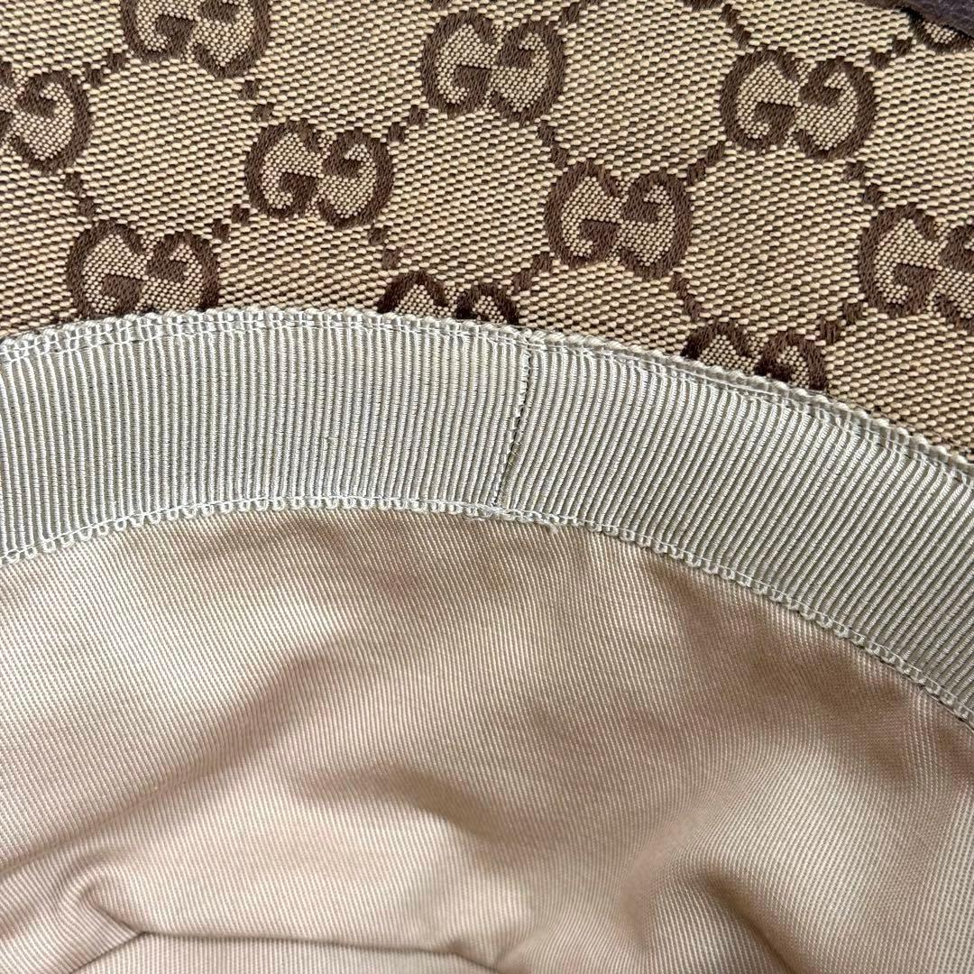 【ほぼ未使用】グッチ バケットハット GGキャンバス ブラウン Sサイズ 57