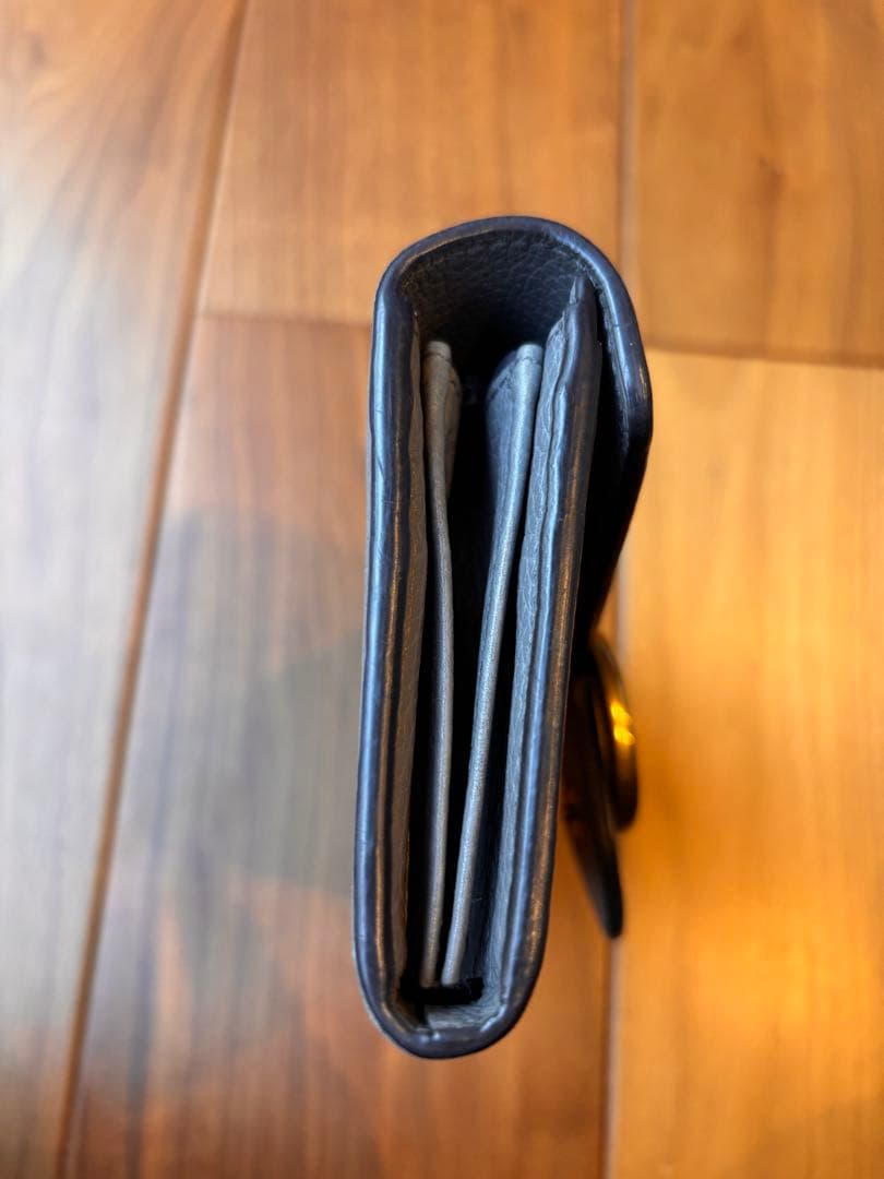 本物美品‼️グッチ 長財布 ビックマーモント GG レザー グレー ロゴ フラップ