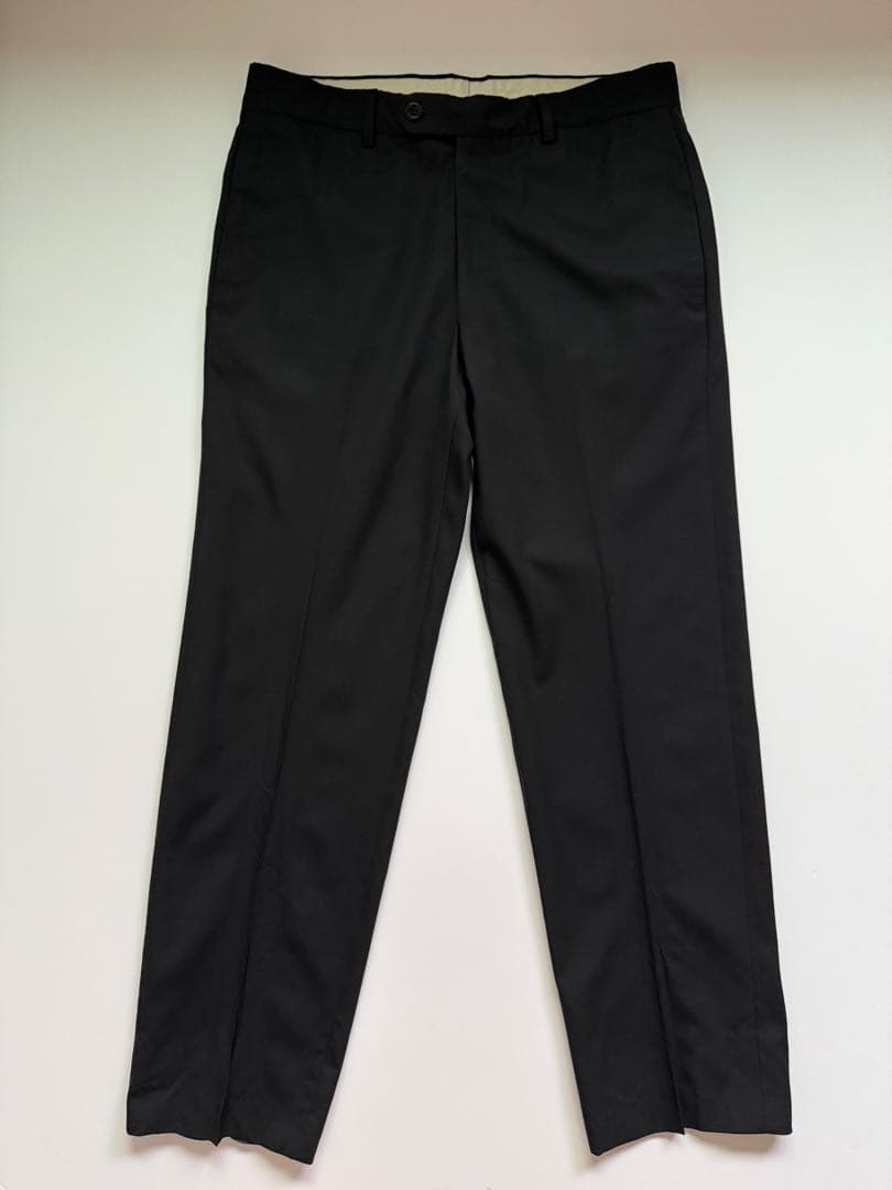 HERMES エルメス ITALY製 ブラックウールスラックス 40