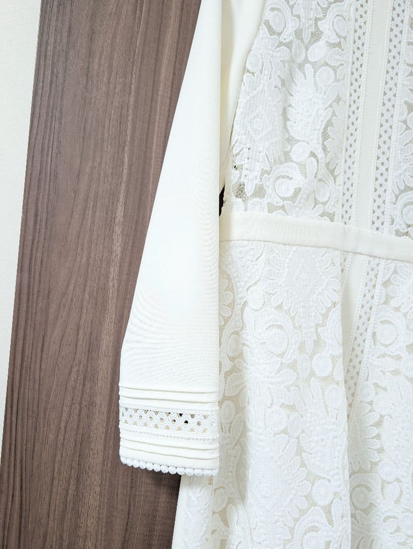 SEVEN TEN レースブロッキングワンピース　ホワイト　M