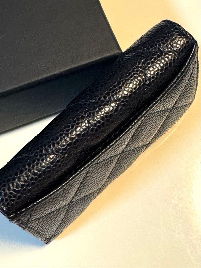 ♦︎極美品♦︎CHANELマトラッセキャビアスキンキーケース ブラック ゴールド金具