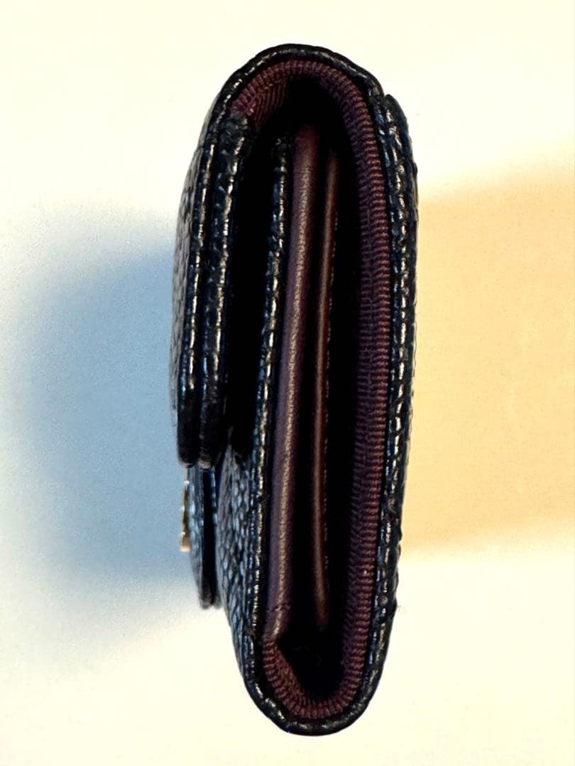 ♦︎極美品♦︎CHANELマトラッセキャビアスキンキーケース ブラック ゴールド金具