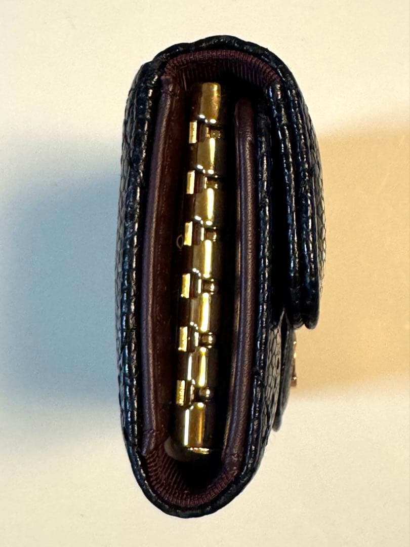 ♦︎極美品♦︎CHANELマトラッセキャビアスキンキーケース ブラック ゴールド金具