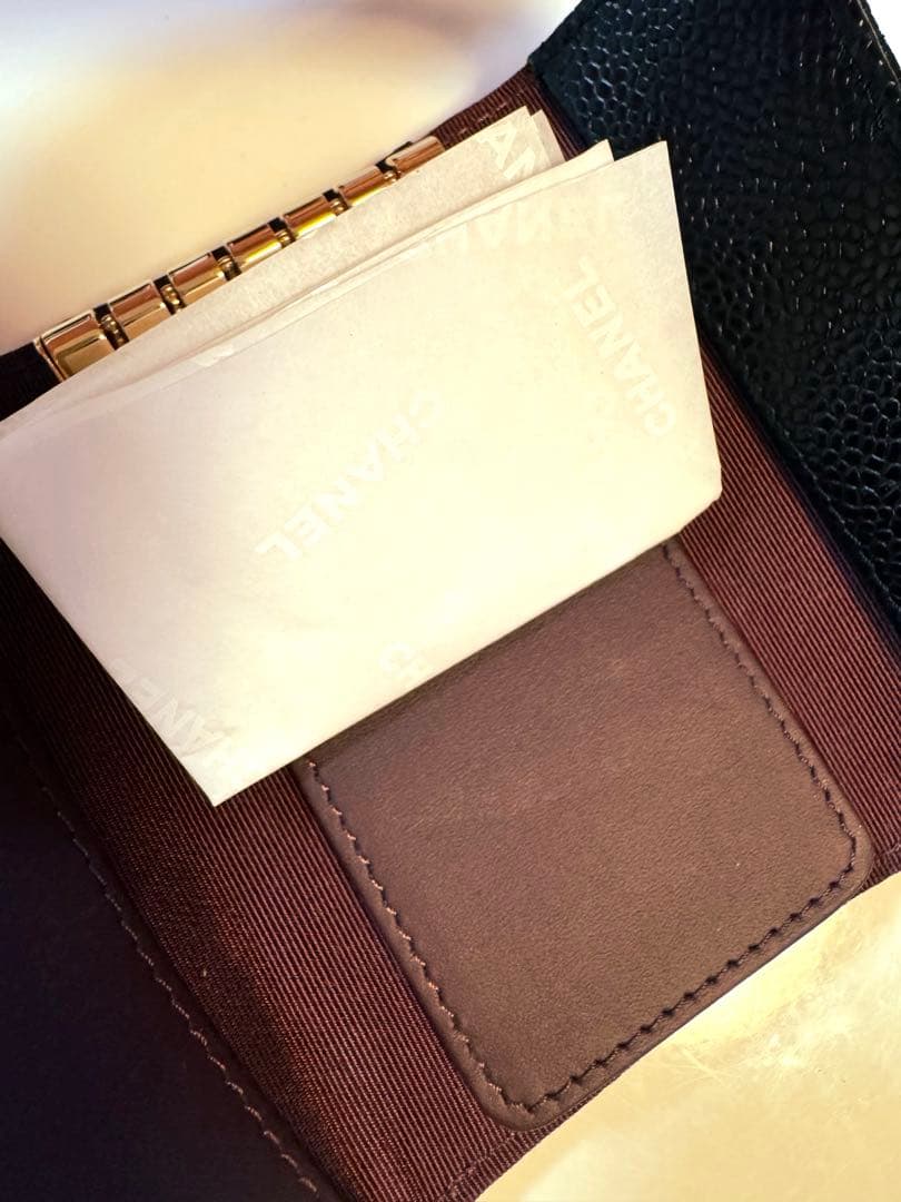 ♦︎極美品♦︎CHANELマトラッセキャビアスキンキーケース ブラック ゴールド金具