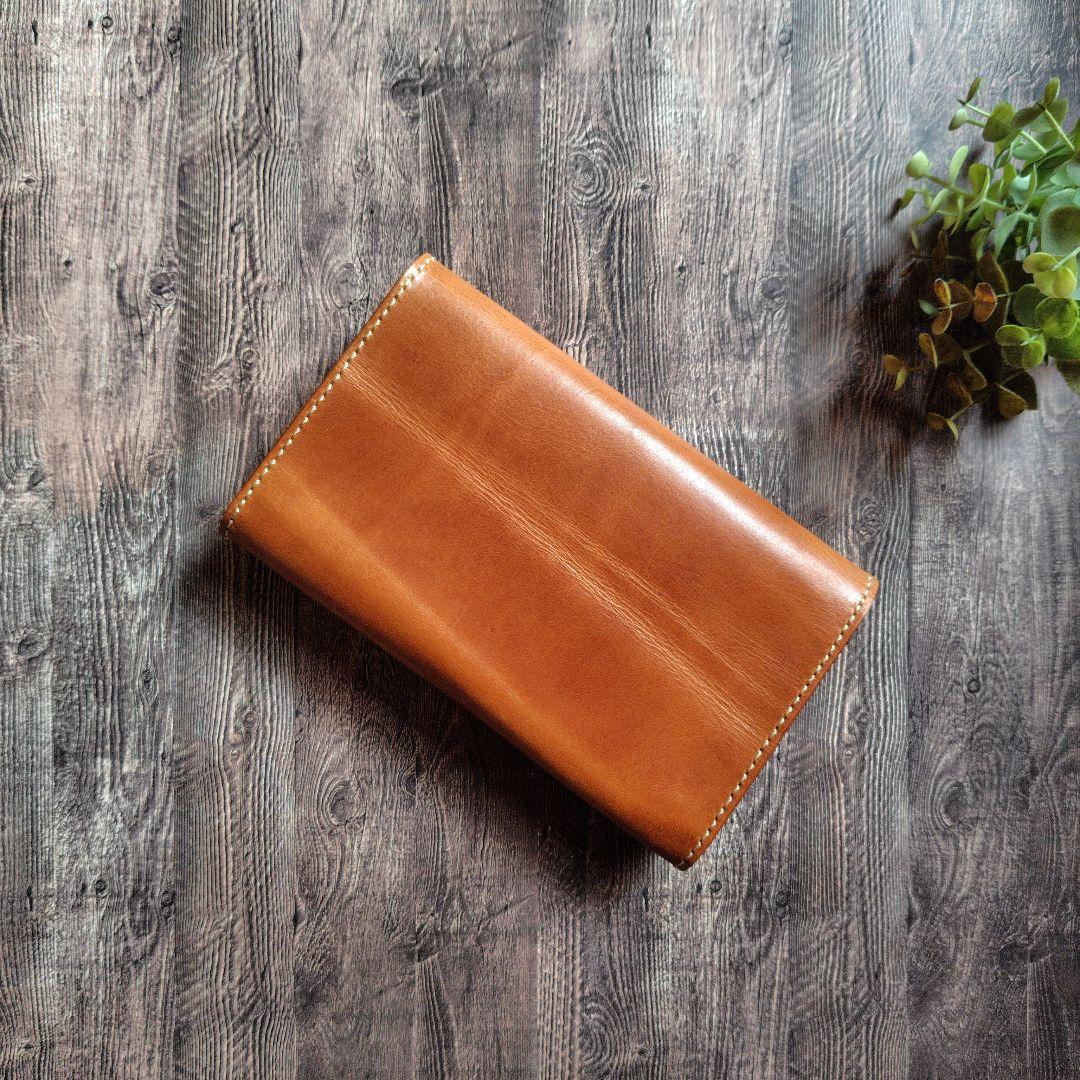 ハンドメイド 本革 お薬手帳カバー 母子手帳カバー 通帳ポーチ ミナペルホネン