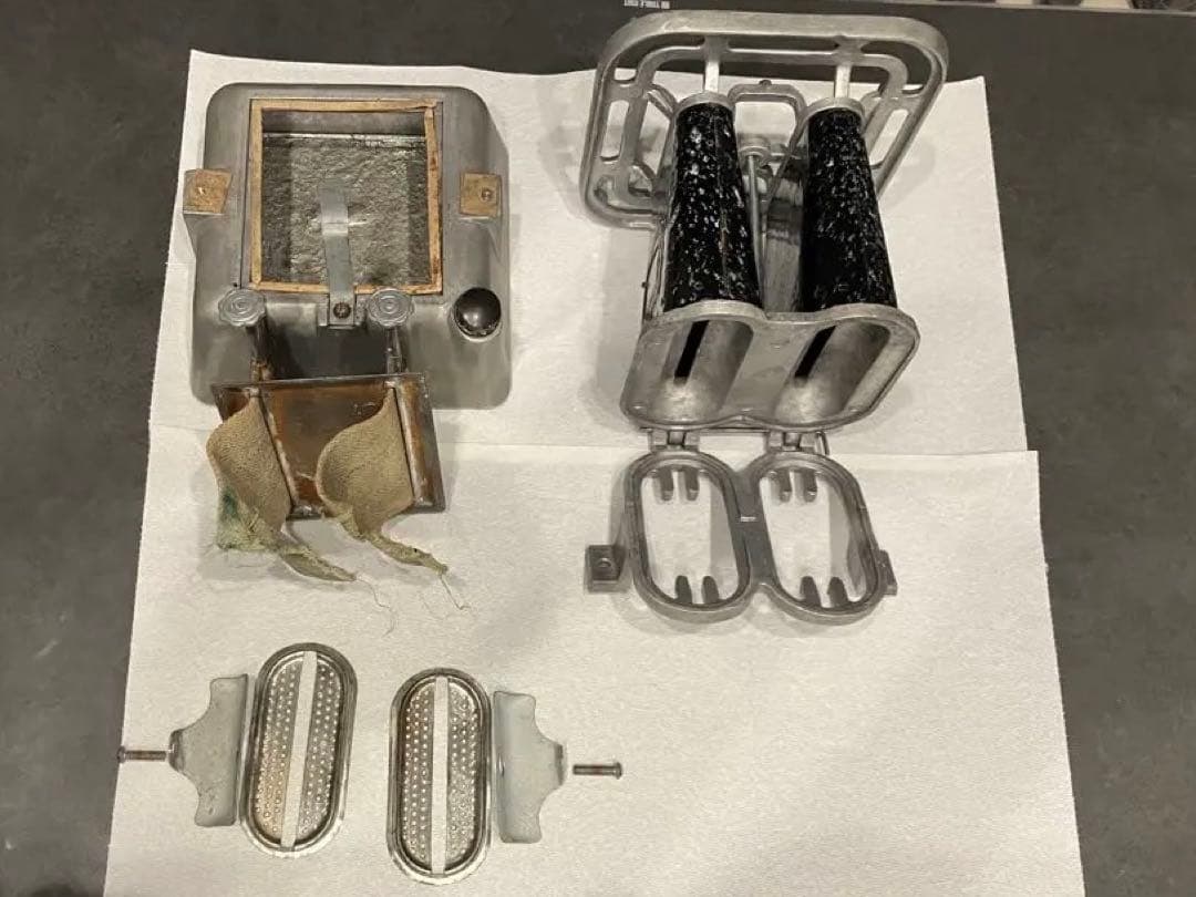 激レア！ 実働/美品 ビンテージ アイロンストーブ　ダブルバーナー　アルミニウム