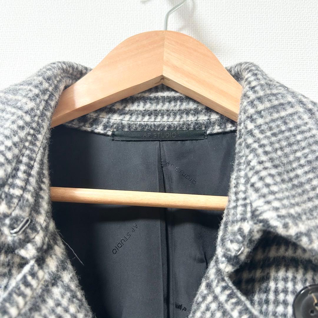 AP STUDIO シャギーグレンチェックオーバーコート