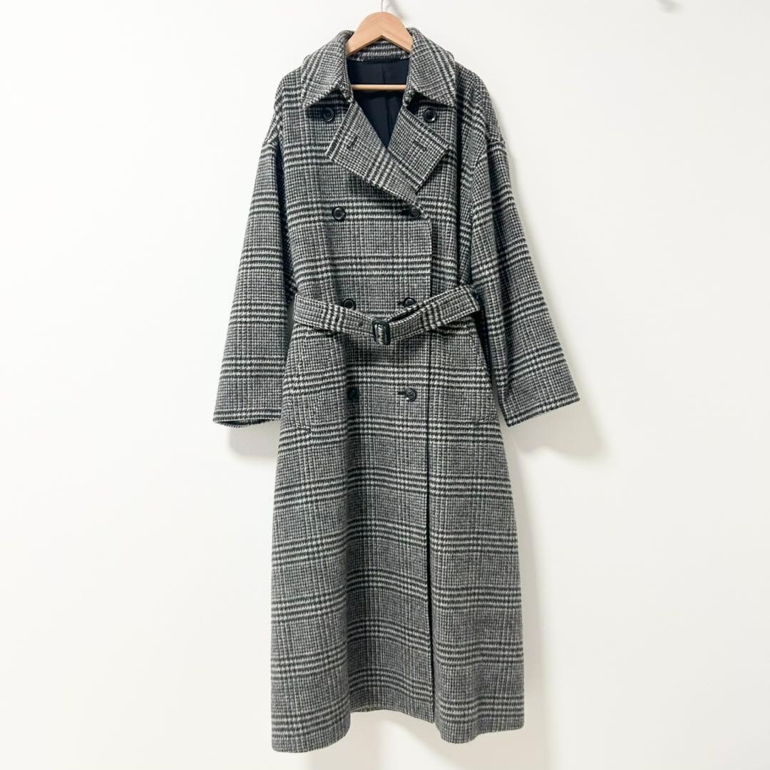 AP STUDIO シャギーグレンチェックオーバーコート