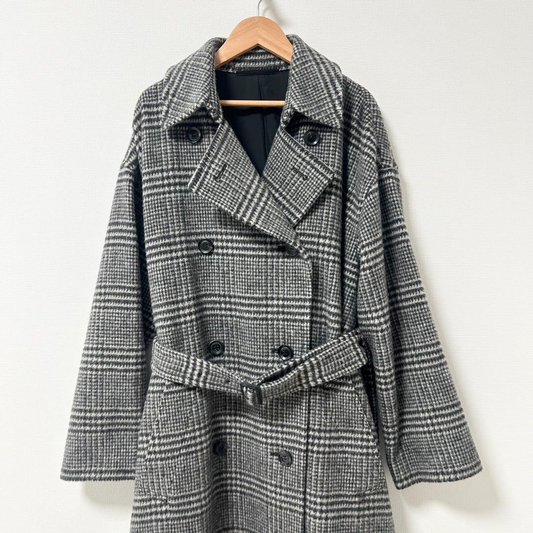 AP STUDIO シャギーグレンチェックオーバーコート