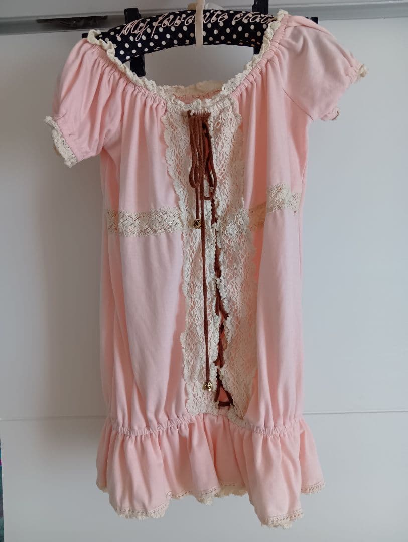 リズリサ　Liz Lisa ピンク オフショルダーチュニック 半袖