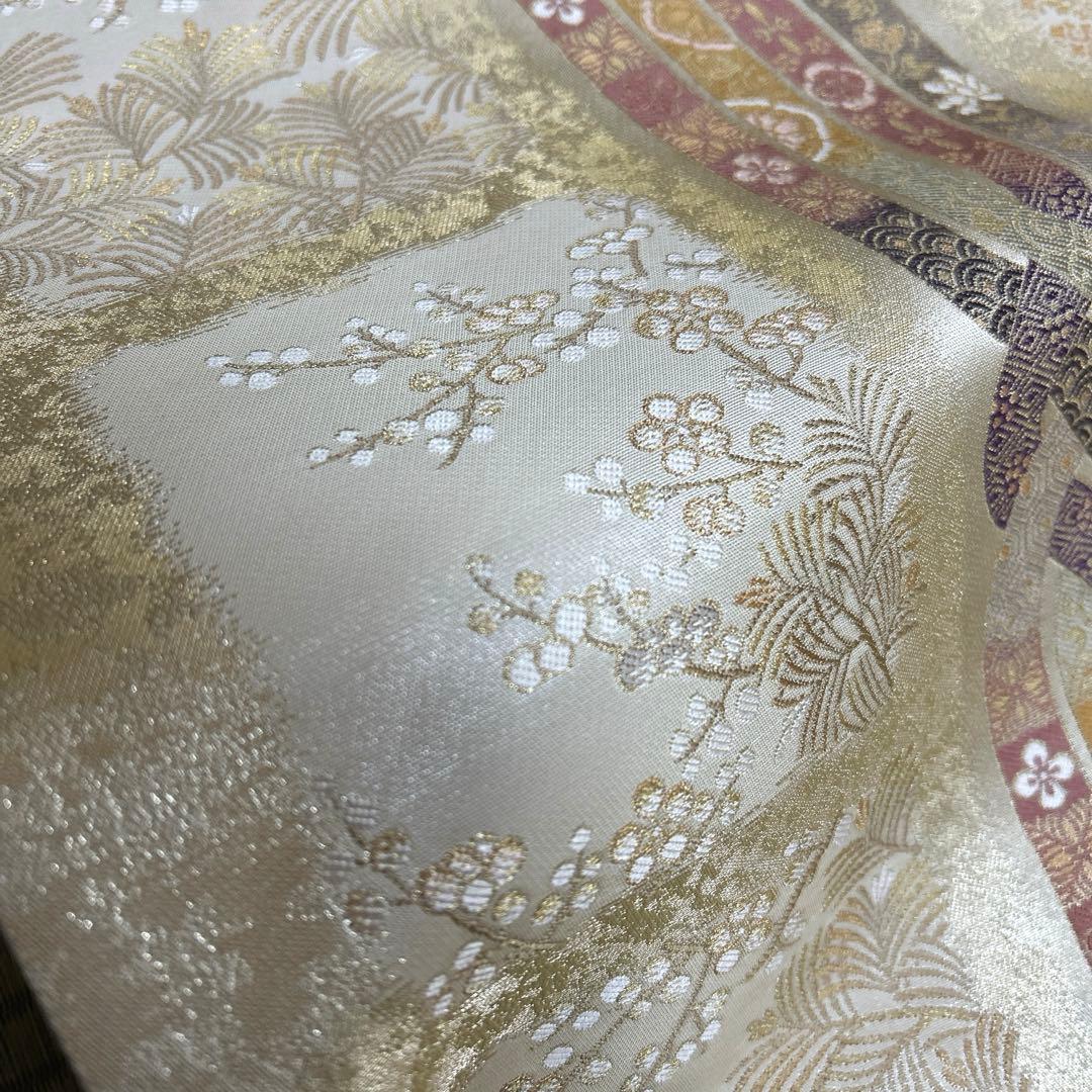 正絹　袋帯　【吉祥菱束ね】