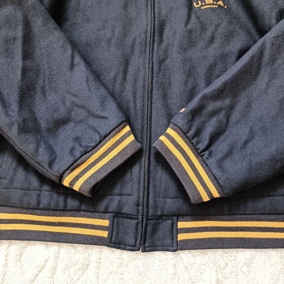 90s ラルフローレン POLO JEANS ウールスタジャン 紺 XXL