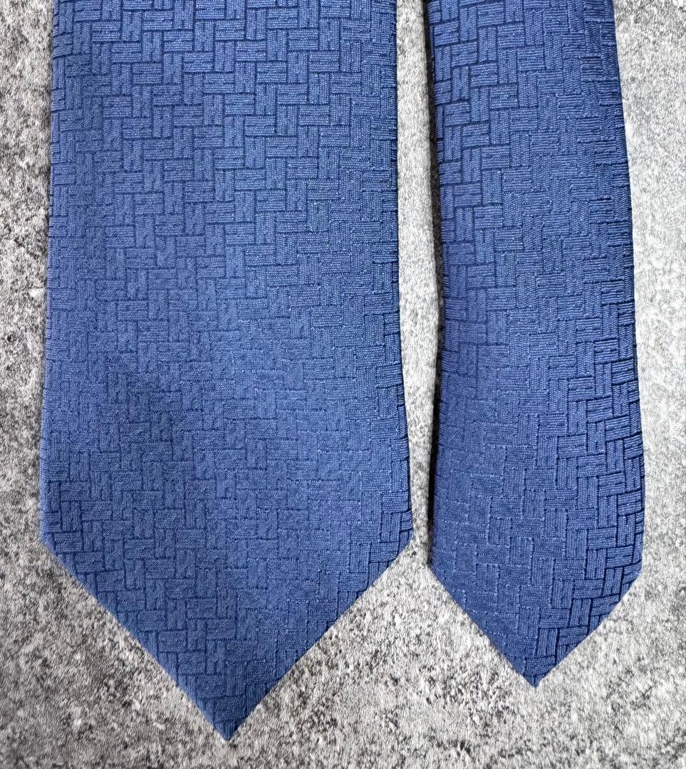 美品 エルメス ネイビー ネクタイ