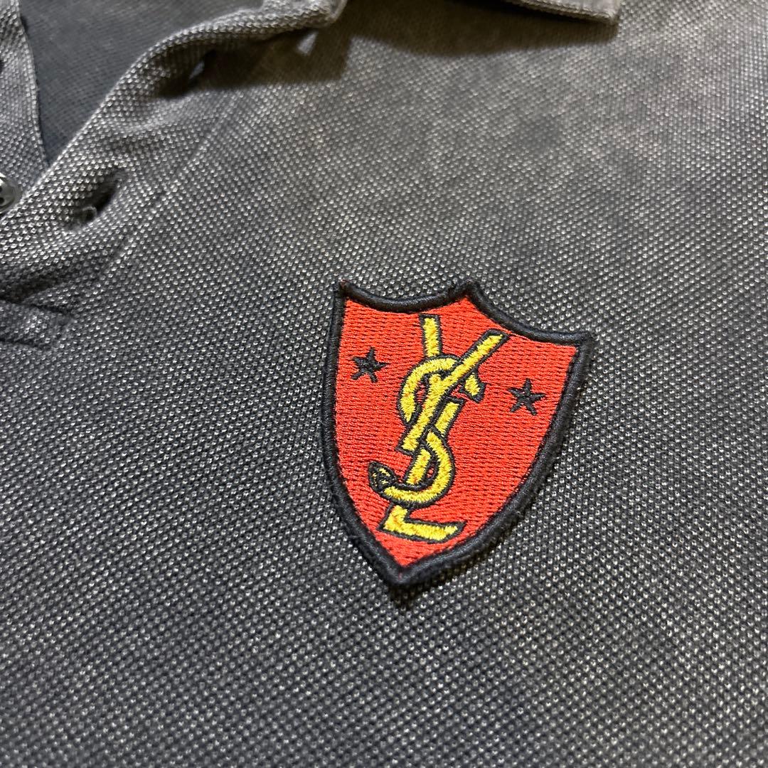 値下げSAINT LAURENT ダークグレー ヴィンテージ加工ポロシャツ