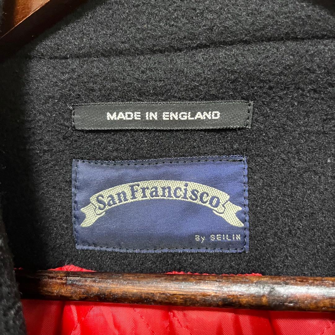 美品 イギリス製 聖林公司 ピーコート ブラック 内側キルティング