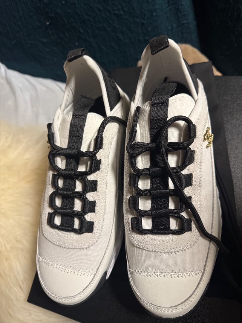 シャネル　ファブリックスニーカー　マトラッセ　ココマーク　ベージュ　36